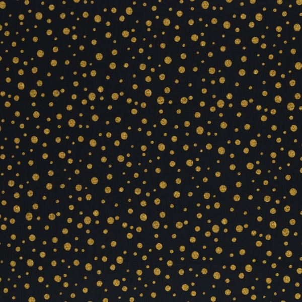 Baumwollstoff - Joel - Weihnachten - Dots - schwarz - gelb