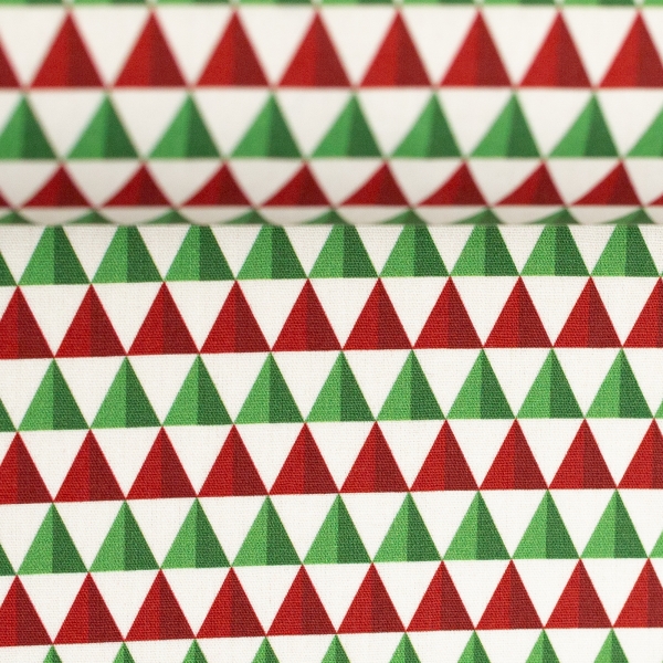 Baumwollstoff - Noel - Weihnachten - Dreiecke