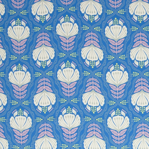 Baumwollstoff -Hibiscus Honeymoon  - by Jolijou - blau