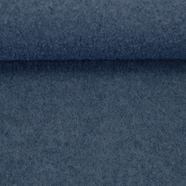 Preview: Wollfleece - uni - rauchblau Preview: Wollfleece - uni - rauchblau