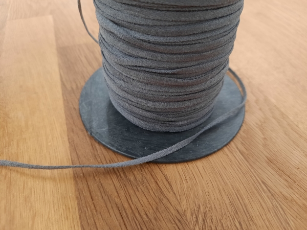 Gummikordel - 2 mm - Elastic - soft cord - grau