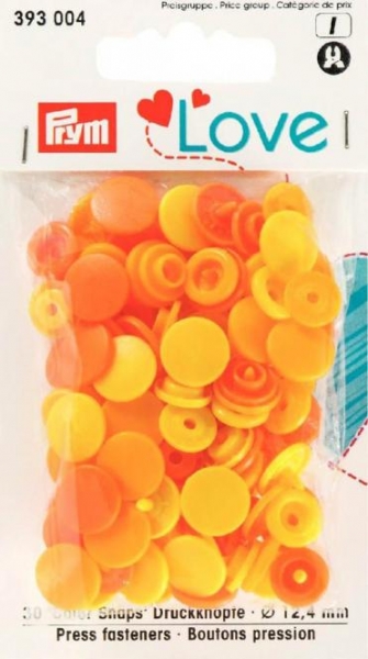Prym Love - Druckknopf - Color Snaps - 12,4 mm - orange - gelb