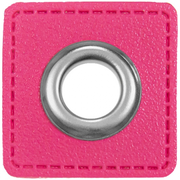 Ösen Patches für Kordeln - Lederimitat - 10 mm - pink