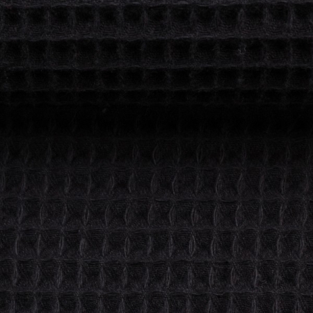 Waffelpiquè - Baumwolle - schwarz