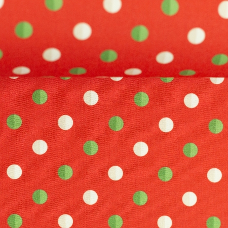 Baumwollstoff - Noel - Weihnachten - Dots - rot -grün