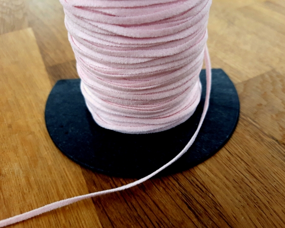 Gummikordel - 2 mm - Elastic - soft cord - rosa