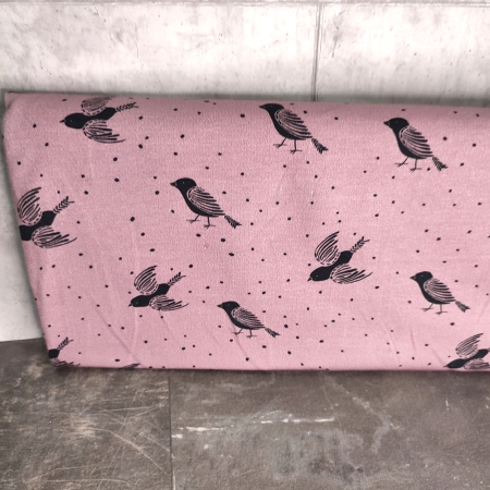 Lillestoff -  Bio Summersweat - Birds & Dots - pink