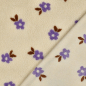 Preview: Teddy - Blumen - ecru - flieder-blau