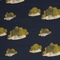 Preview: Viskose - Webware - Glowing Clouds - by Käselotti - dunkelblau - gelb
