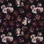 Preview: Viskose - Webware - Fleur - rosen - schwarz - rot