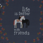 Preview: Panel - Jersey - Happy Together - Pferd - blau