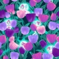 Preview: Baumwollstoff - Elfen- Blumen - lila - nachtleuchtend