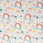 Preview: Baumwollstoff - Tom - Wolken - Regenbögen - weiß