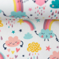 Preview: Baumwollstoff - Tom - Wolken - Regenbögen - weiß