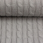 Preview: Baumwoll Strick - Sophie - Zopfmuster - grau