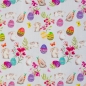 Preview: Baumwollstoff - Happy Easter - Hasenwiese - hellgrau