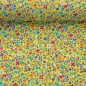 Preview: Baumwollstoff - Happy Easter - kleine Blümchen - gelb