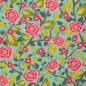 Preview: Dekostoff - Samtstoff - Boho Velvet - Blumen - mint - türkis