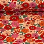 Preview: Jersey - Blümchen - helles apricot - rot