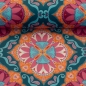 Preview: Dekostoff - Samtstoff - Boho Velvet - Ornamente - petrol