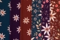 Preview: Sommersweat - Meadows - Blumen - aubergine