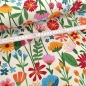 Preview: Canvas - bunte Blumen - weiss