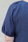 Preview: Mika - weiche Baumwoll-Webware melange - dunkelblau - ideal für Blusen & Hemden