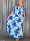 Preview: Double Slub Musselin - Haren - Blumen - Baumwolle - Kleiderstoff - blau