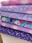 Preview: Baumwollstoff - Elfen- Blumen - lila - nachtleuchtend