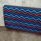 Preview: Dekostoff - Leinenoptik - Chevron - dunkelblau