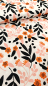 Preview: Jersey - Blumen - weiss - orange