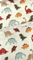 Preview: Musselin - Dinosaurier - creme - bunt