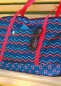 Preview: Dekostoff - Leinenoptik - Chevron - dunkelblau