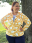 Preview: Dekostoff - Samtstoff - Velvet Flowers - Emjo Design - gelb