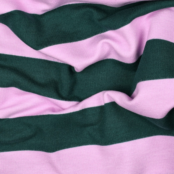 Preview: Soft - Sweat - angerauht - Blockstreifen - rosa - dunkelgrün - ab 4.10.26
