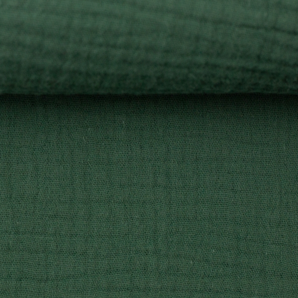 Musselin - Uni  - smaragd - Jenke