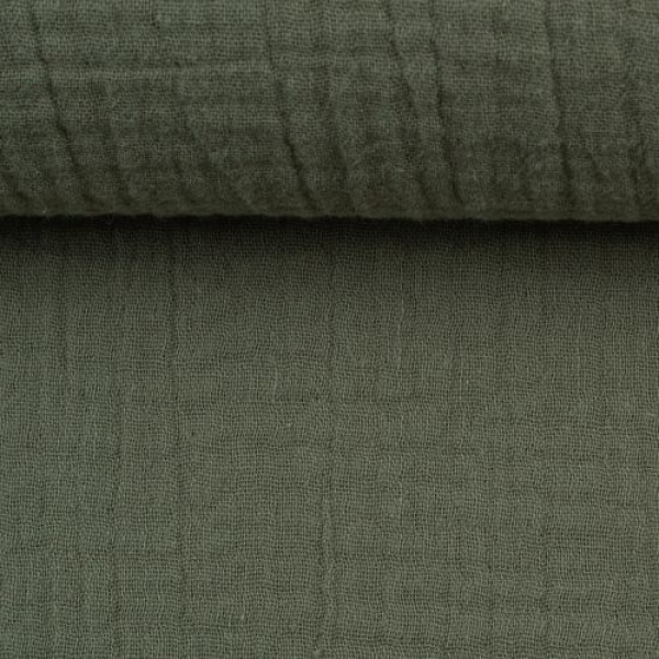 Musselin - Uni  - Double Gauze - khaki