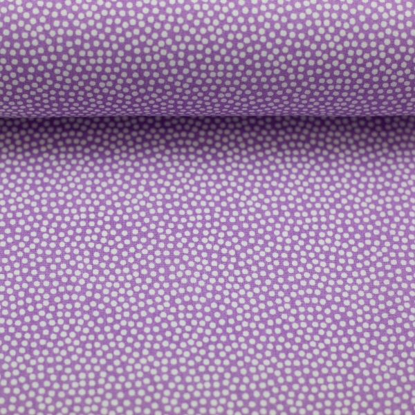 Baumwollstoff - Dotty - flieder - weiß