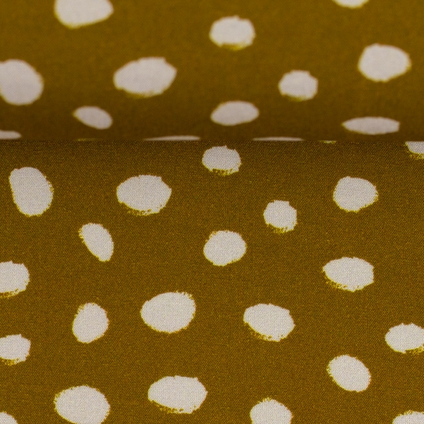 Viskose- Webware - Dots - senf - ocker