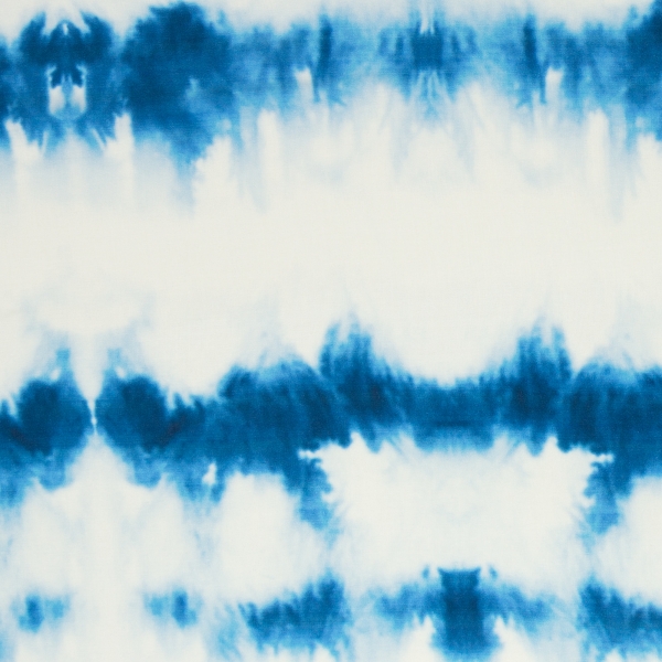 Viskose Webware - Lexi - Batik - blau - weiss