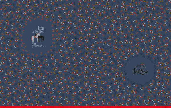 Preview: Panel - Jersey - Happy Together - Pferd - blau