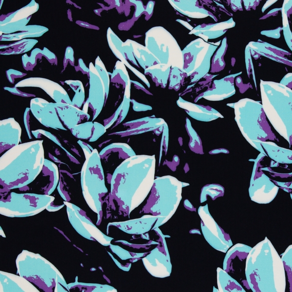 Viskose - Webware - Distorted Blooms - by Thorsten Berger - blue