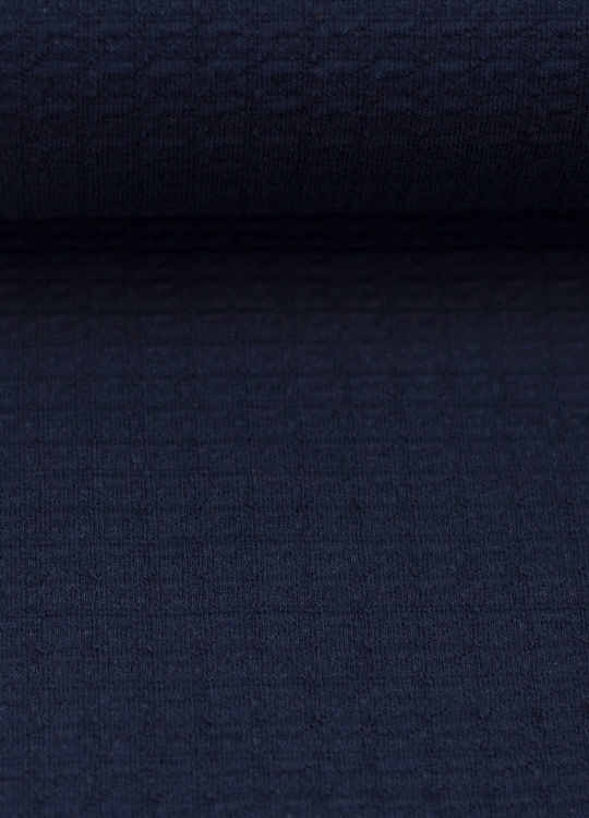 Jacquard Jersey - Pelermo - Struktur - dunkelblau