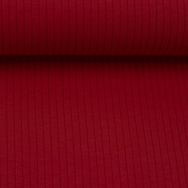 Rippjersey - breit - Uni - rot