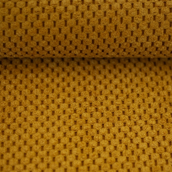 Struktur - Velour - Taschenstoff - Polster - Deko - senf