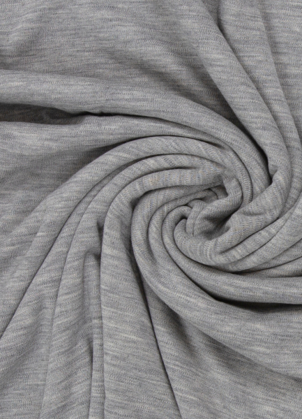 Merino Strick - 100 % Schurwolle - hellgrau melliert