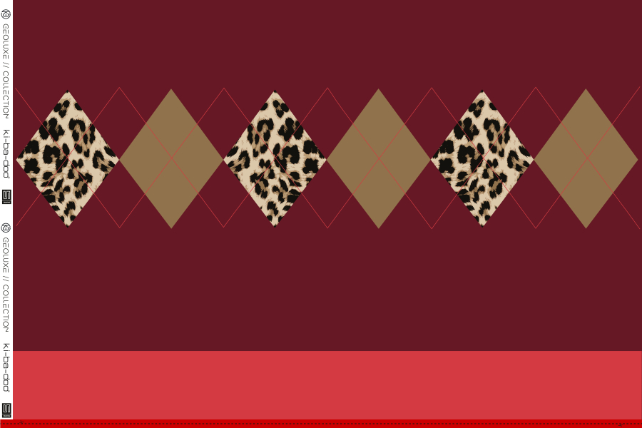 Preview: Panel - French Terry - Geoluxe Argyle @Kibadoo - rot