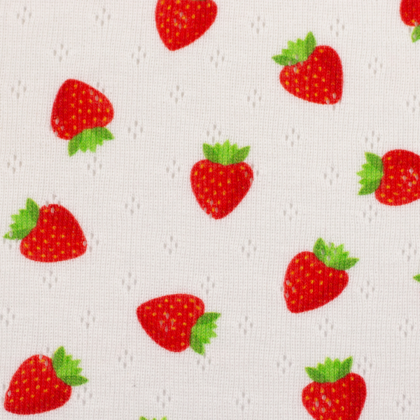 Lochstrickjersey - Alva -Erdbeeren
