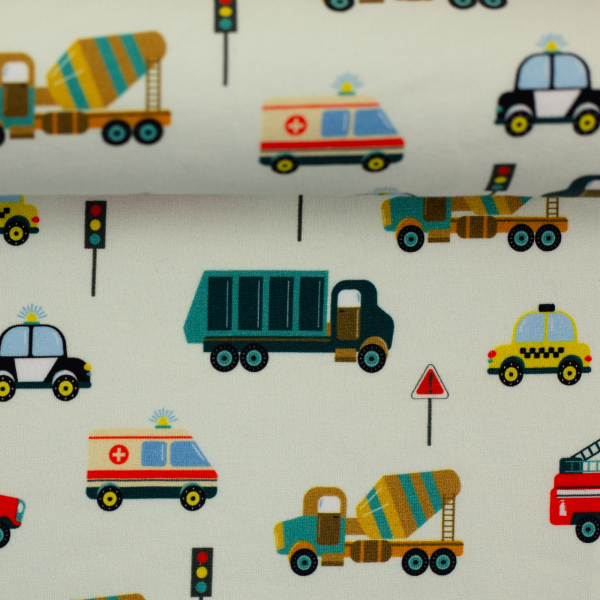 Jersey - Fahrzeuge - weriss - bunt