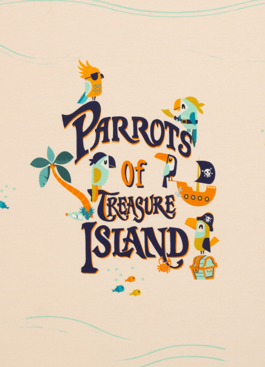 Preview: Panel - Jersey - Parrots - by Bienvenido Colorido - beige